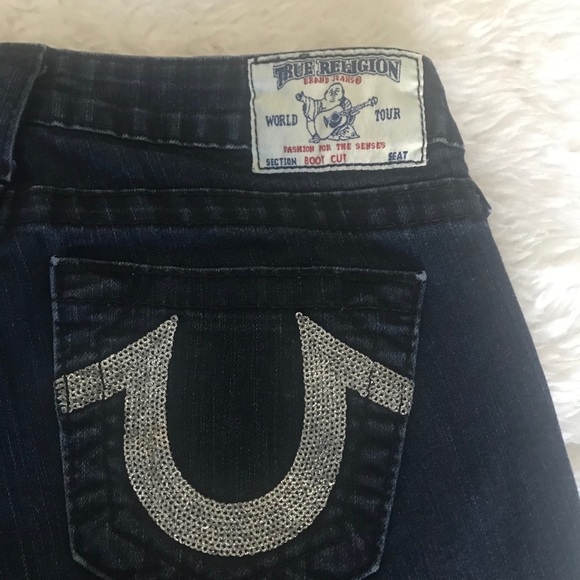 True Religion Boot Cut w/ Sequins Accents Jeans 26 - Picture 2 of 12